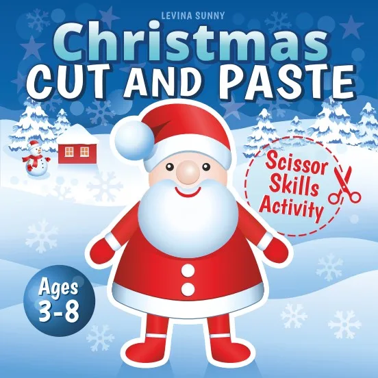 Cut and Paste Book for Kids - Christmas book cover